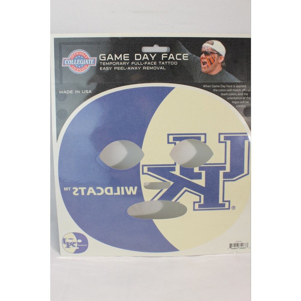 Kentucky UK Wildcats Game Day Face Temporary Tattoo NFL Football College Tattoos